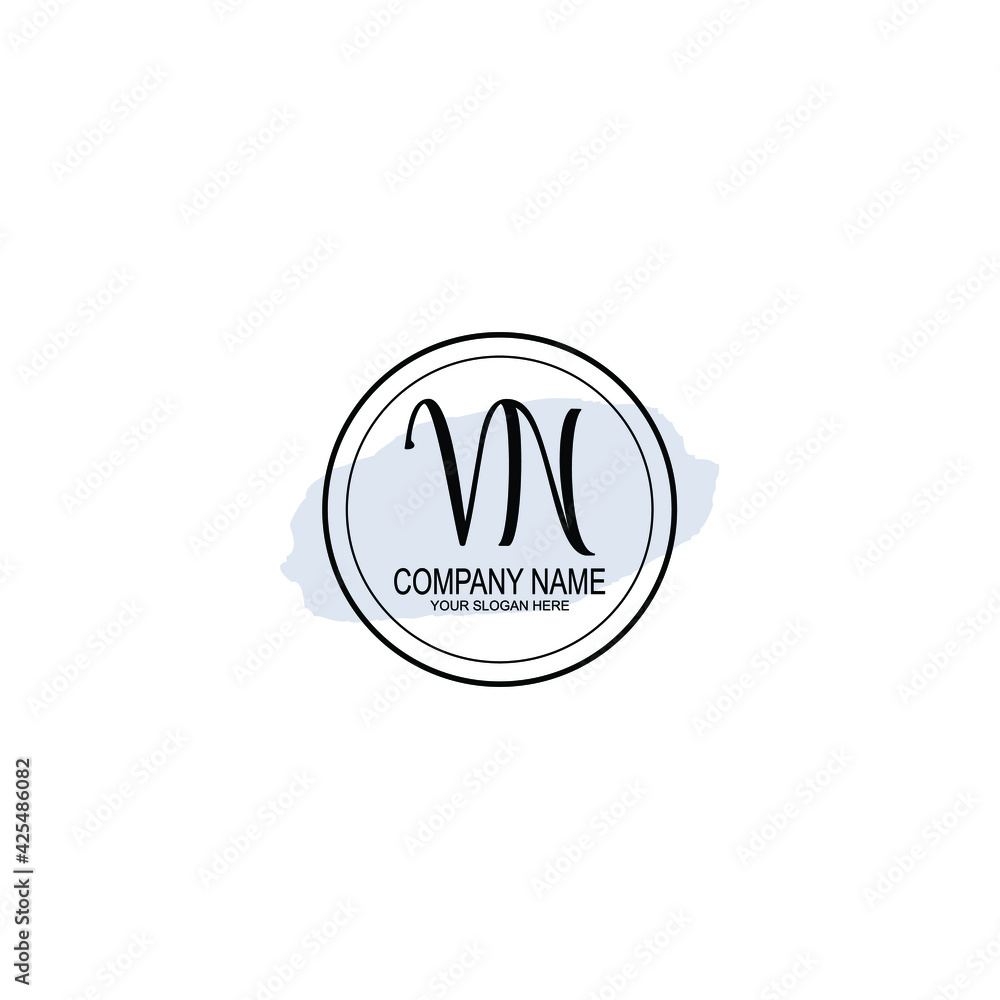 VN Initials handwritten minimalistic logo template vector VN Initials handwritten minimalistic logo template vector