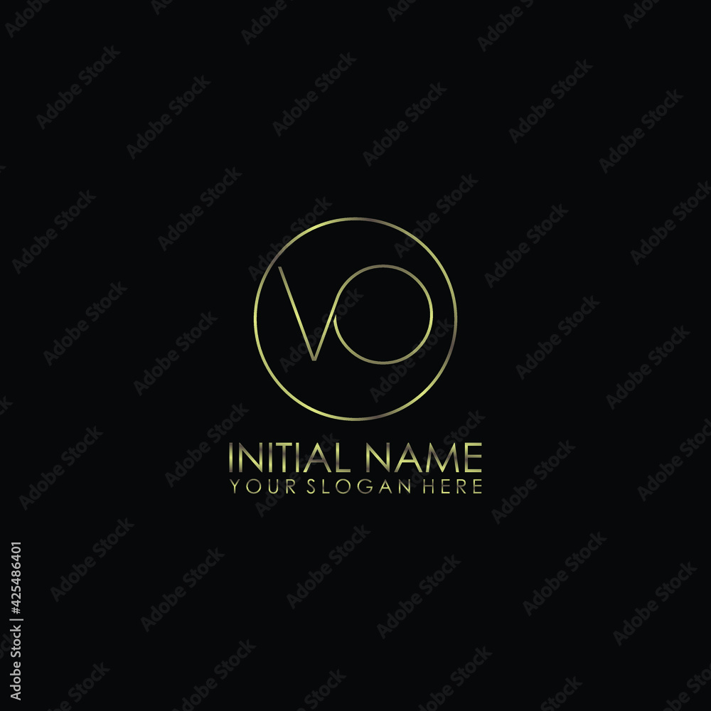 VO Initials handwritten minimalistic logo template vector VO Initials handwritten minimalistic logo template vector
