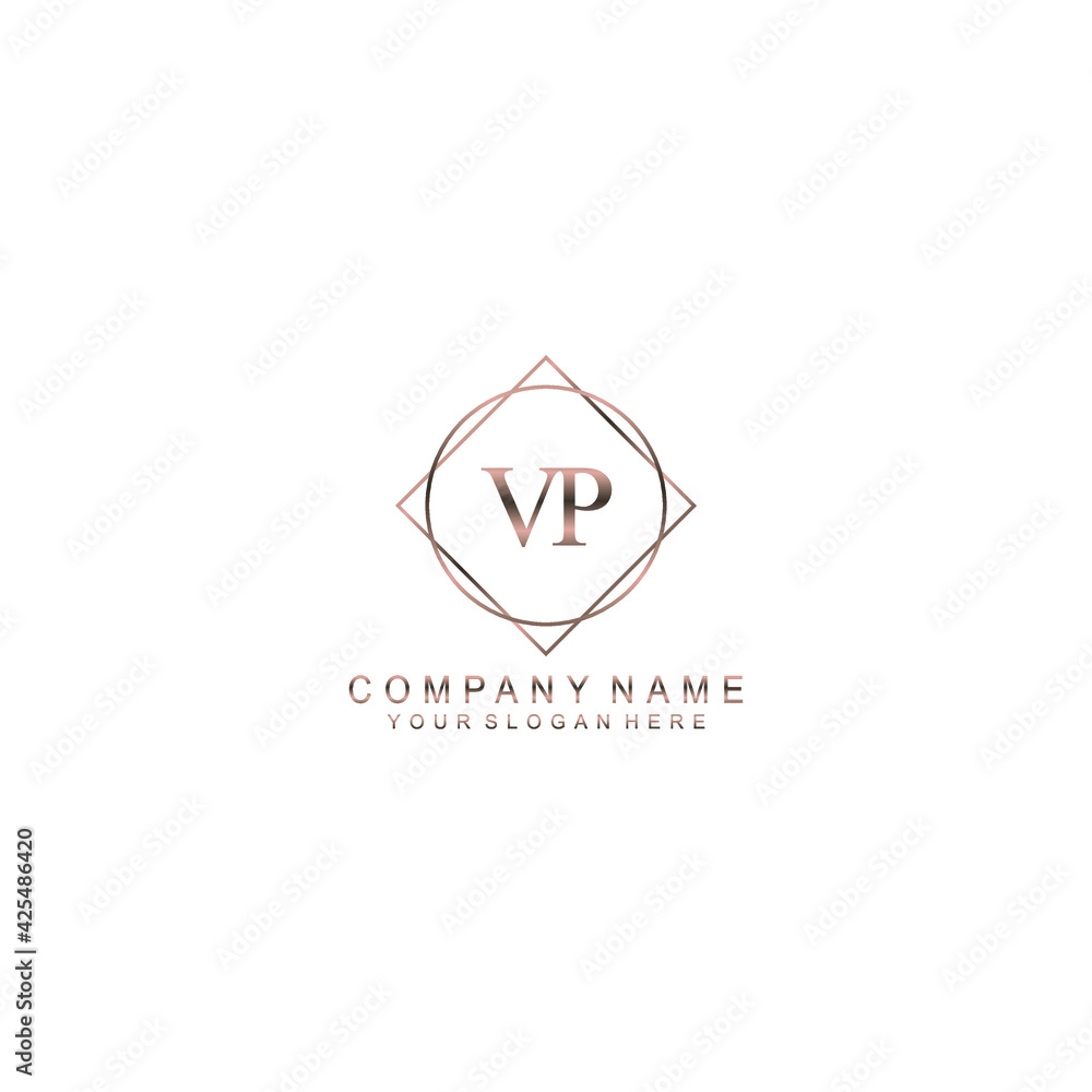 VP Initials handwritten minimalistic logo template vector VP Initials handwritten minimalistic logo template vector