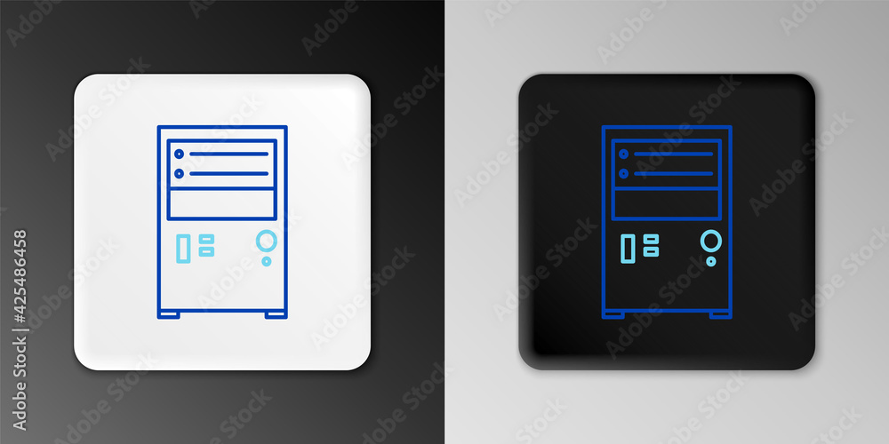 Line Computer icon isolated on grey background. PC component sign. Colorful outline concept. Vector Line Computer icon isolated on grey background. PC component sign. Colorful outline concept. Vector