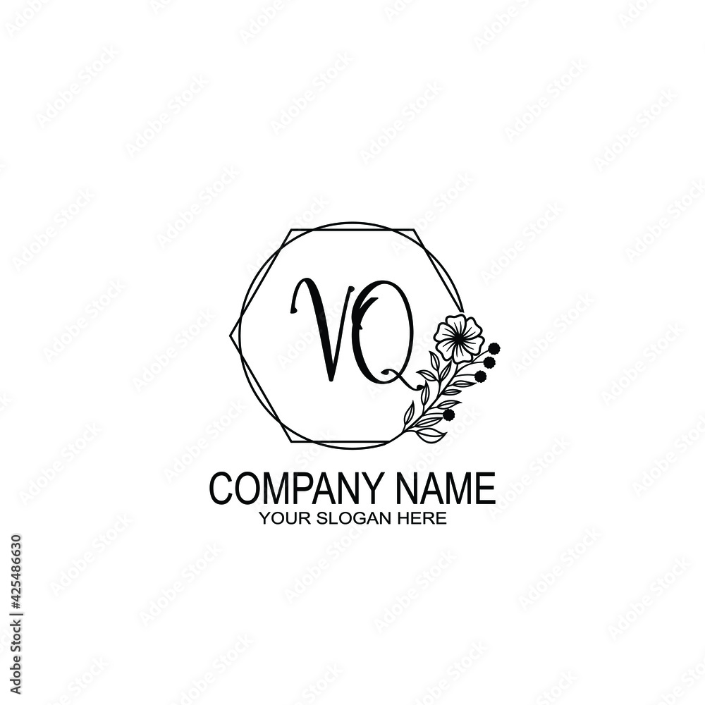 VQ Initials handwritten minimalistic logo template vector VQ Initials handwritten minimalistic logo template vector