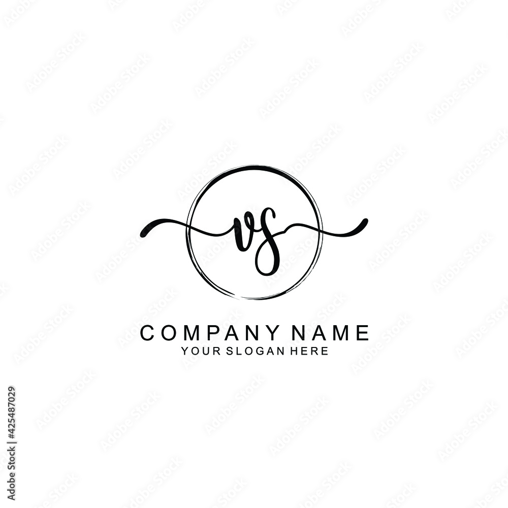 VS Initials handwritten minimalistic logo template vector VS Initials handwritten minimalistic logo template vector