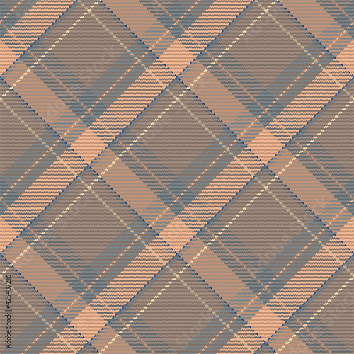 Check plaid seamless fabric texture. Diagonal print.