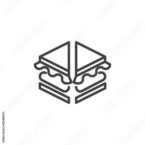 Triangle sandwich line icon