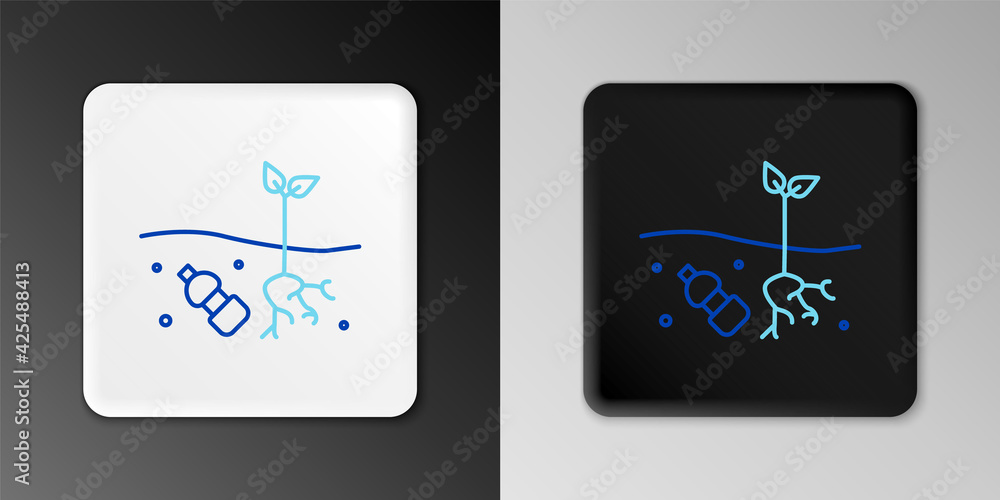 Line The problem of pollution of the planet icon isolated on grey background. The garbage, plastic, bags on the planet. Colorful outline concept. Vector Line The problem of pollution of the planet icon isolated on grey background. The garbage, plastic, bags on the planet. Colorful outline concept. Vector