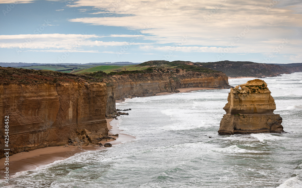 Great Ocean Road cliffs and waves
