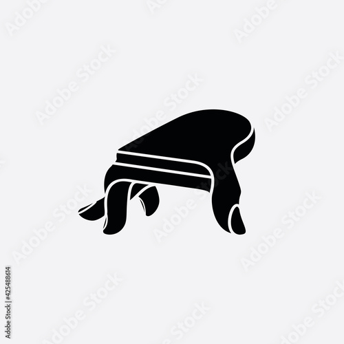 pianist hand logo illustration, grand piano blend with hand