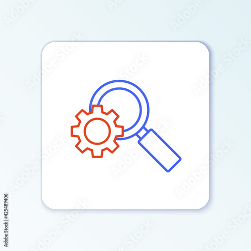 Line Magnifying glass and gear icon isolated on white background. Search gear tool. Business analysis symbol. Colorful outline concept. Vector Free Download Line Magnifying glass and gear icon isolated on white background. Search gear tool. Business analysis symbol. Colorful outline concept. Vector - GFXLoad