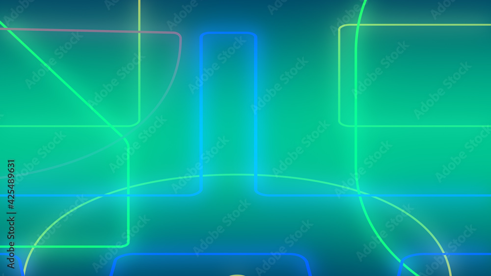 Naklejka premium Abstract dark green blue and purple neon light gradient background.3d render illustration.