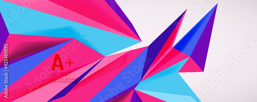 Wallpaper Mural Vector triangle geometric backgrounds. Low poly 3d shape on light backdrop. Vector illustration for covers, banners, flyers and posters and other designs Torontodigital.ca