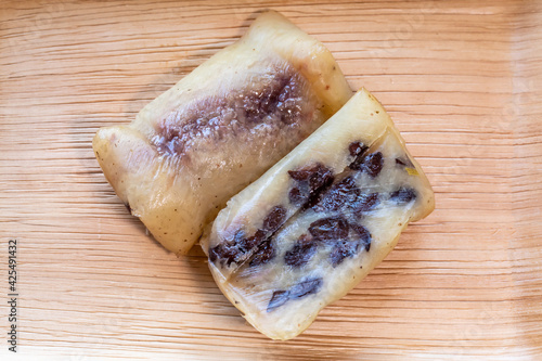 Thai food : Rice cakes bundle wrapped banana leaves.