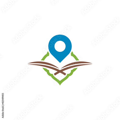 Photography Mosque Point logo design vector illustration, Creative Islamic logo design conce