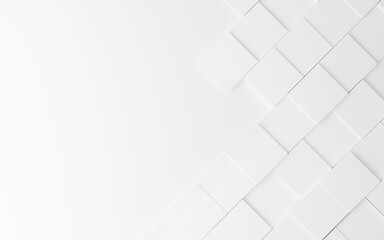 Geometric abstract white background from squares, 3d rendering.