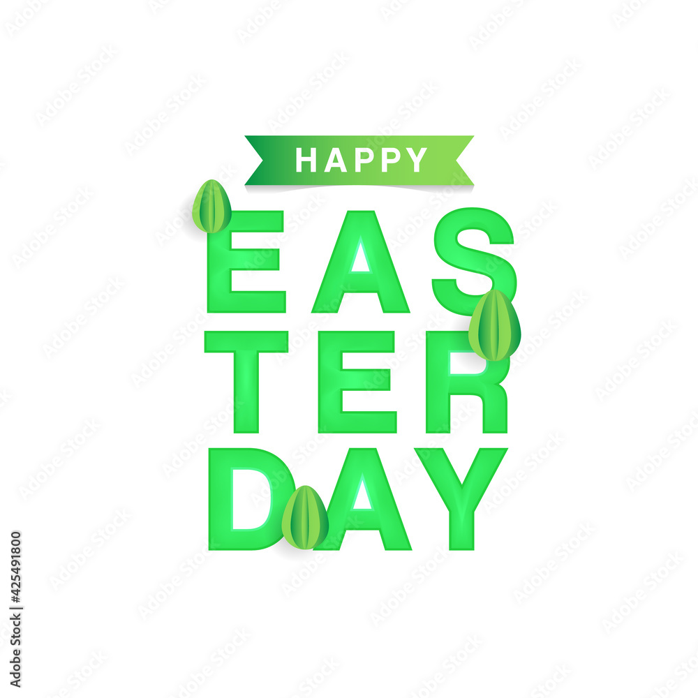 Lettering happy easter day with eggs shape design Lettering happy easter day with eggs shape design
