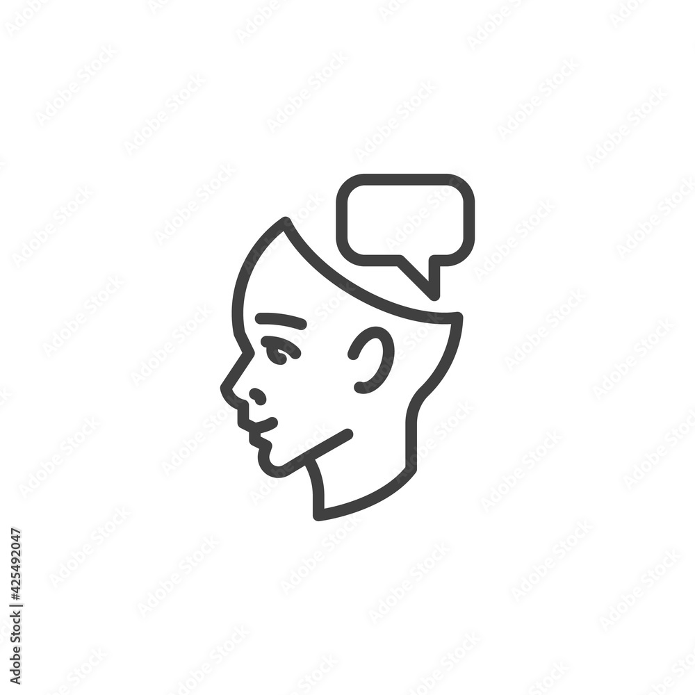 Creative idea thinking line icon Creative idea thinking line icon