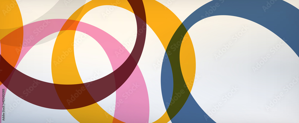 Fototapeta premium Ring geometric shapes, o letter repetition wallpaper. Abstract background for business or technology presentations, internet posters or web brochure covers