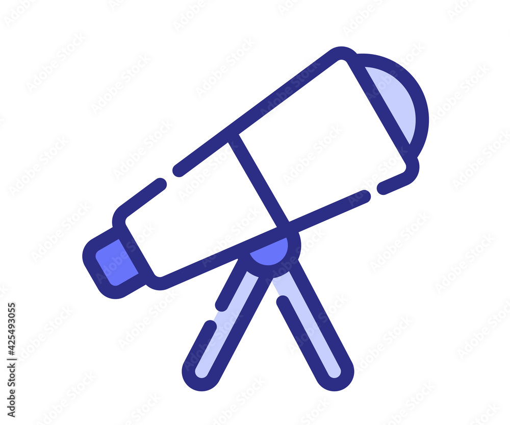 vision telescope discovery single isolated icon with dash or dashed purple line style vision telescope discovery single isolated icon with dash or dashed purple line style