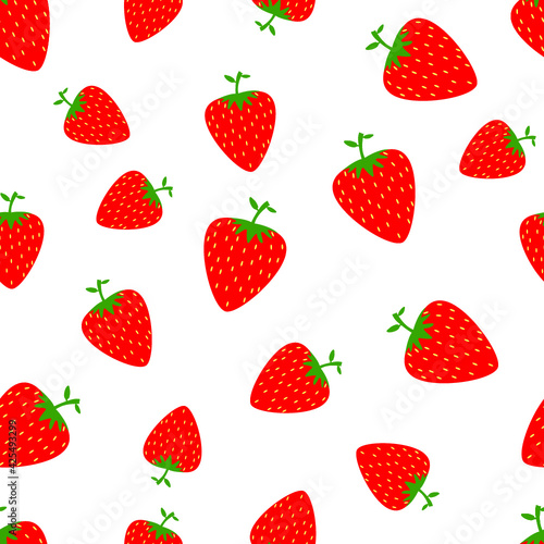 Strawberries seamless pattern.Vector illustration.