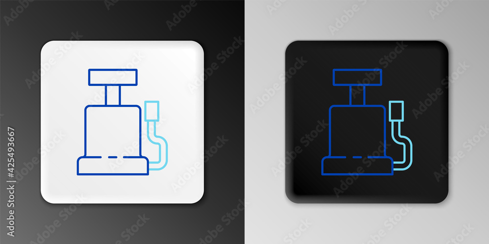 Line Car air pump icon isolated on grey background. Colorful outline concept. Vector Line Car air pump icon isolated on grey background. Colorful outline concept. Vector