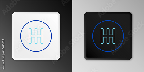 Line Gear shifter icon isolated on grey background. Transmission icon. Colorful outline concept. Vector
