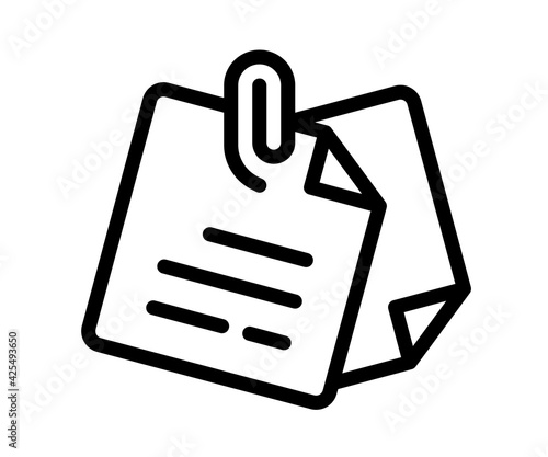 paper clip note single isolated icon with outline style