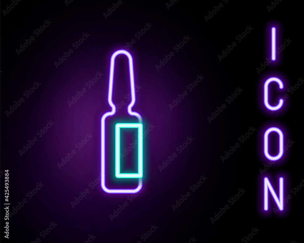 Glowing neon line Toothache painkiller tablet icon isolated on black background. Tooth care medicine. Capsule pill and drug. Pharmacy design. Colorful outline concept. Vector Glowing neon line Toothache painkiller tablet icon isolated on black background. Tooth care medicine. Capsule pill and drug. Pharmacy design. Colorful outline concept. Vector