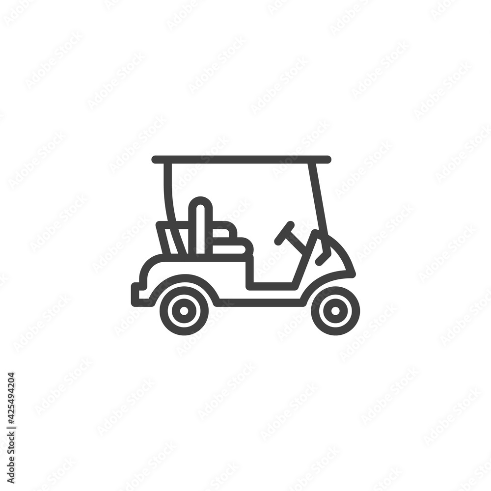 Electric golf cart line icon