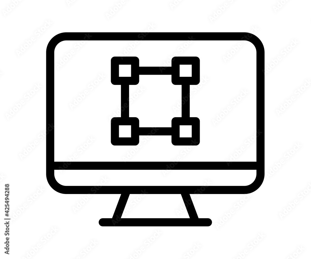computer graphic tool single isolated icon with outline style