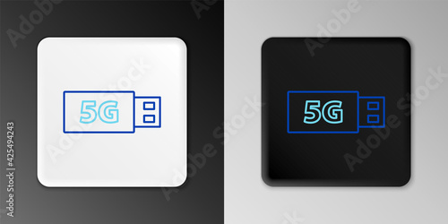 Line 5G modem for fast mobile Internet icon isolated on grey background. Global network high speed connection data rate technology. Colorful outline concept. Vector