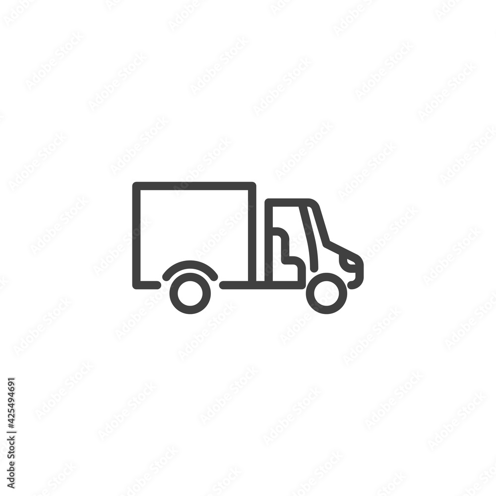 Electric truck line icon