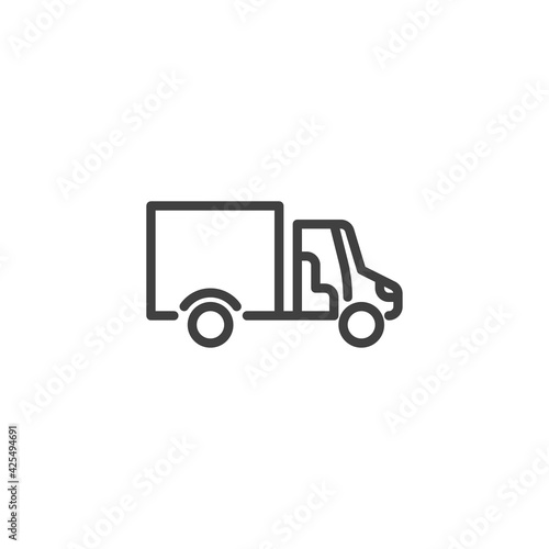 Electric truck line icon