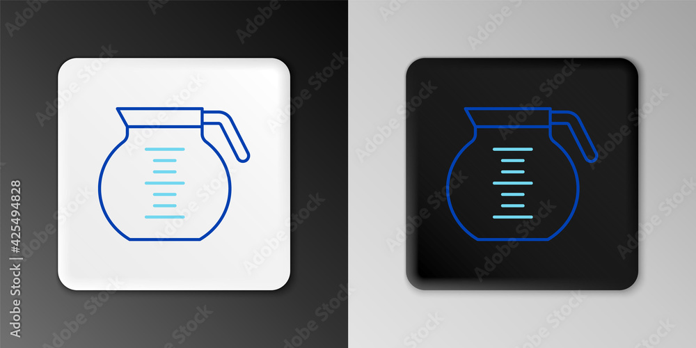 Line Coffee pot icon isolated on grey background. Colorful outline concept. Vector Line Coffee pot icon isolated on grey background. Colorful outline concept. Vector