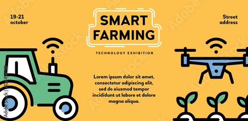 Vector Smart Farm Agriculture Icon Banner