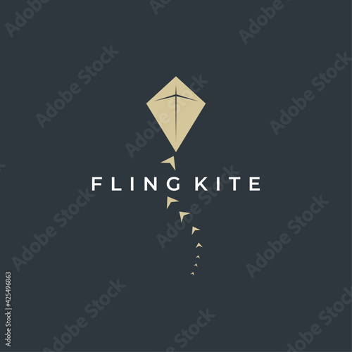 flying kite logo flat monogram