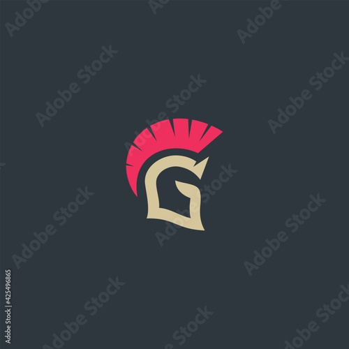 Gladiator helmet logo letter G