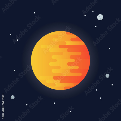 Sun on space background