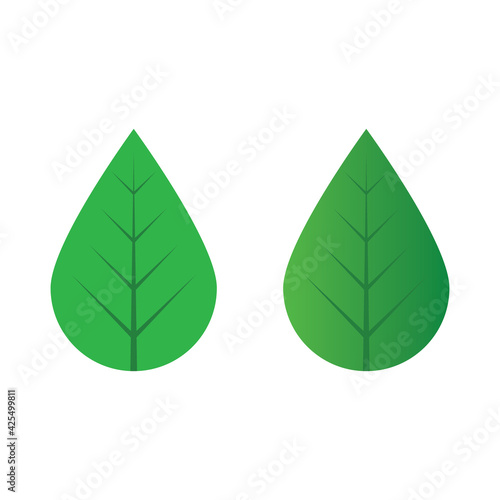 green leaf ecology nature element vector icon