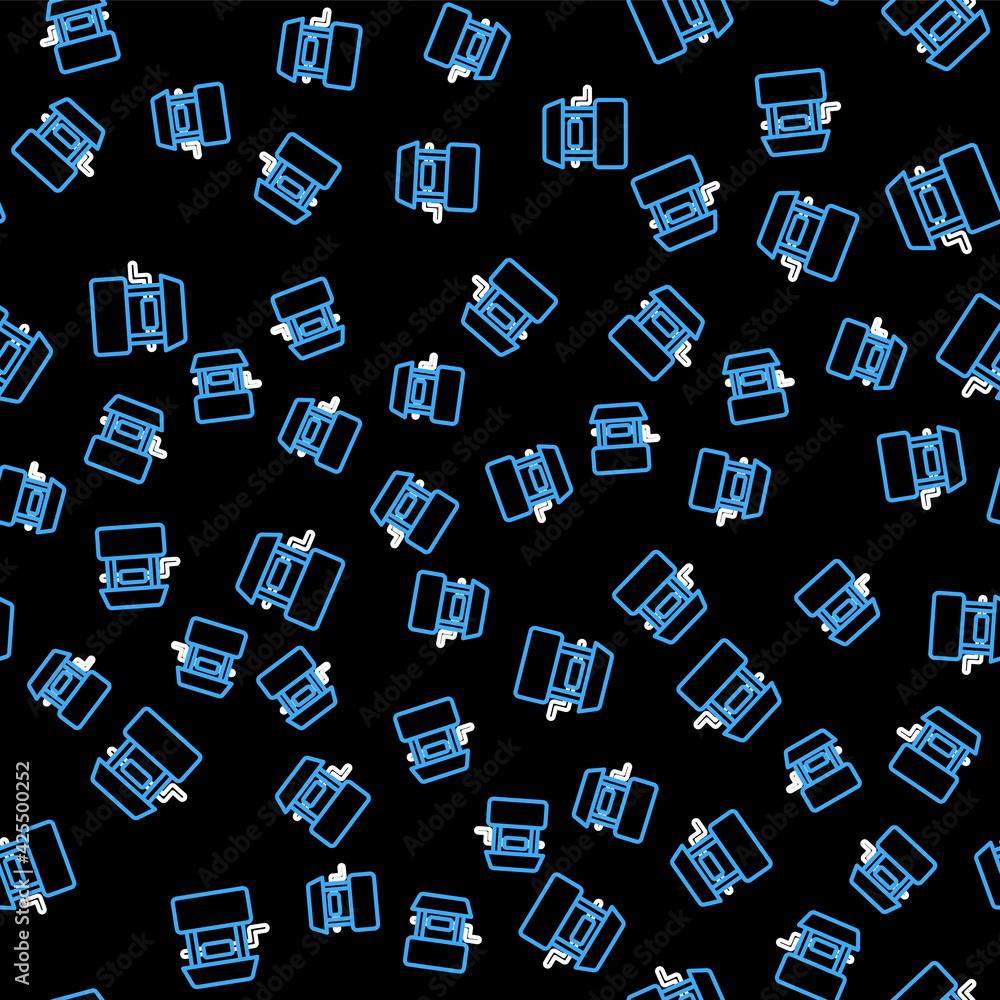 Line Well icon isolated seamless pattern on black background. Vector Line Well icon isolated seamless pattern on black background. Vector