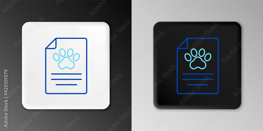 Line Clipboard with medical clinical record pet icon isolated on grey background. Health insurance form. Medical check marks report. Colorful outline concept. Vector