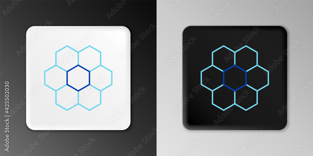 Line Honeycomb icon isolated on grey background. Honey cells symbol. Sweet natural food. Colorful outline concept. Vector Line Honeycomb icon isolated on grey background. Honey cells symbol. Sweet natural food. Colorful outline concept. Vector