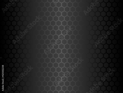 Vector black hex pattern on dark background. Wallpaper seamless texture. Premium silk hexagonal cloth design. Web page fill