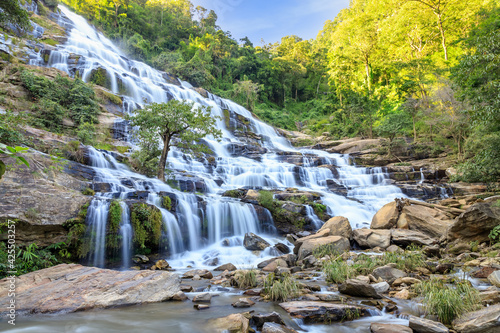 Mae Ya Waterfall in Doi Inthanon National Park, one of largest and most famous cascade in country, Chiang Mai, Thailand