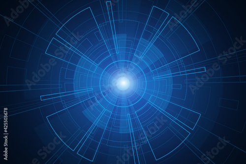 Sci fi futuristic user interface  HUD  Technology abstract background   Vector illustration.