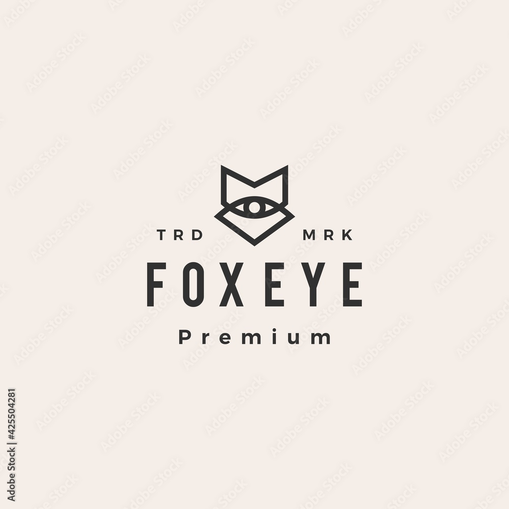 Fototapeta premium fox eye vision hipster vintage logo vector icon illustration