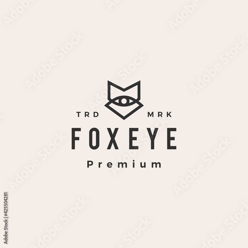 fox eye vision hipster vintage logo vector icon illustration