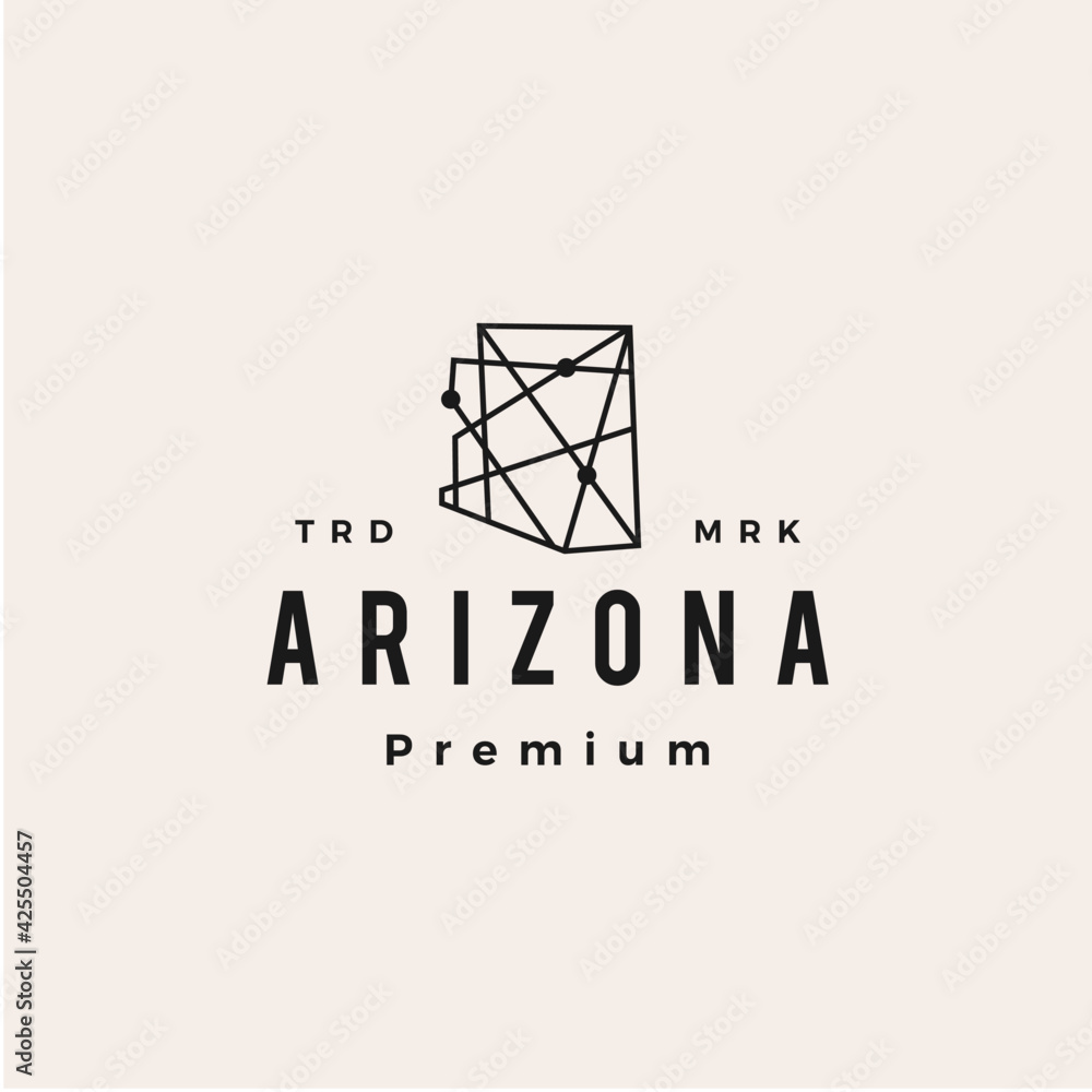 Fototapeta premium arizona technology connection geometric hipster vintage logo vector icon illustration