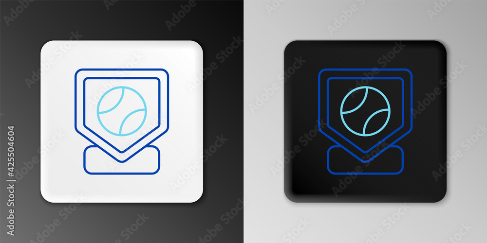 Line Baseball base icon isolated on grey background. Colorful outline concept. Vector Line Baseball base icon isolated on grey background. Colorful outline concept. Vector