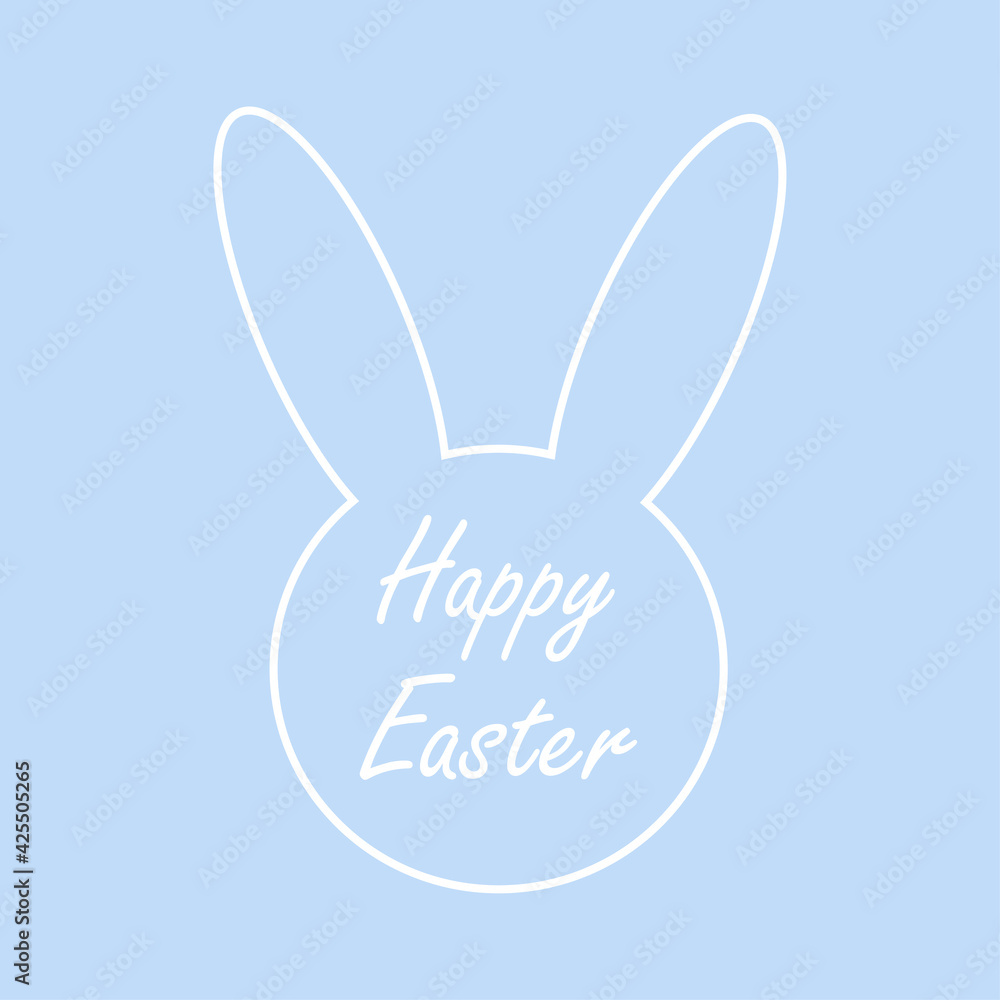 Happy Easter with rabbit head Happy Easter with rabbit head
