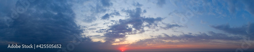 Fototapeta Naklejka Na Ścianę i Meble -   Beautiful cloud in the sunrise sky background. Sky banners background. Natural background of the colorful panorama sky.