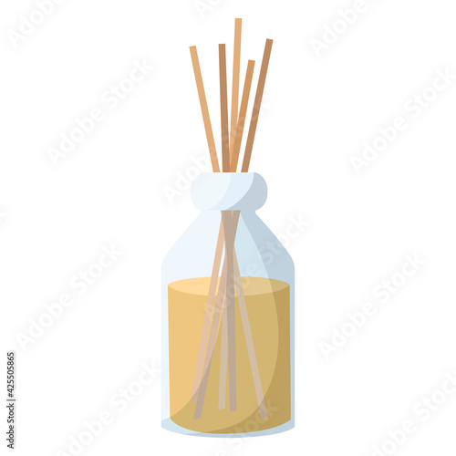 Isolated spa therapy treatment object illustration Diffuser bottle